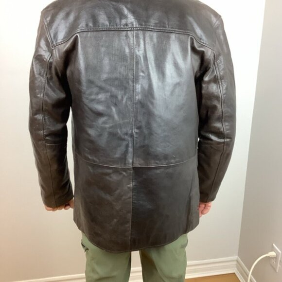 GENUINE LEATHER BROWN JACKET OLD EL PASO XL - Picture 5 of 10